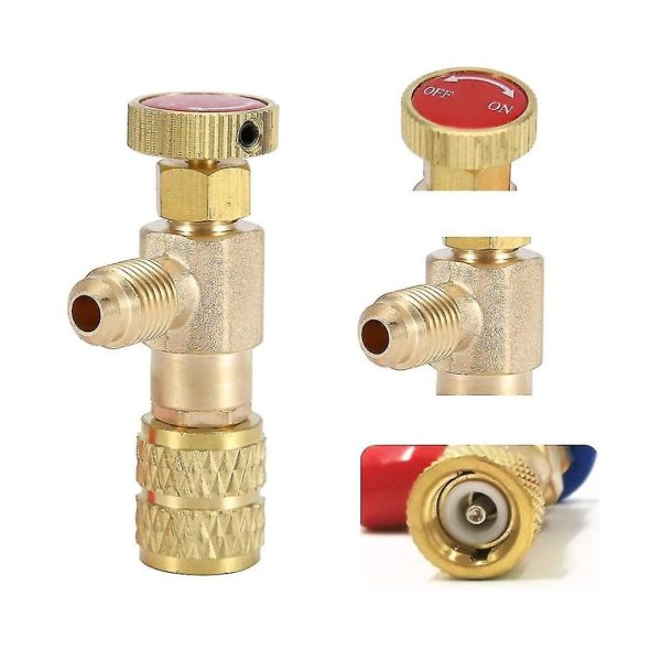 Air Conditioning Refrigerant Liquid Safety Valve, Universal Refrigerant Safety Valve Brass 1cm Diameter Cylinder Valve Replacement for Home Air Conditioner(safety valve)