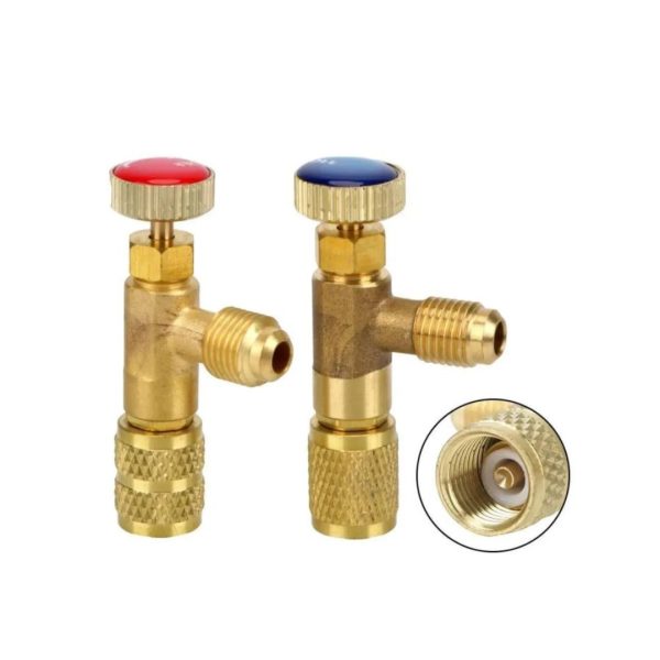 Air Conditioning Refrigerant Liquid Safety Valve, Universal Refrigerant Safety Valve Brass 1cm Diameter Cylinder Valve Replacement for Home Air Conditioner(safety valve) - Image 2