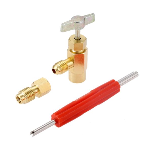 Aupoko R-134A Can Tap Premium R134A Dispenser Valve AC Coolant Bottle Opener, Suitable for Car Air Conditioning Charging (1/2 Acme Male Thread and Female Thread)