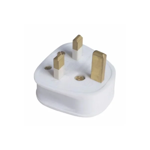 3 Pin White Plastic Mains Plug - Image 2