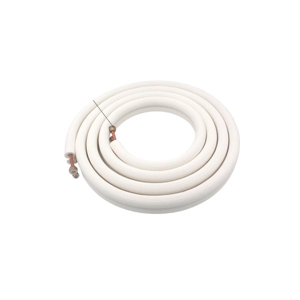 Copper Pipes 1/4'' 3/8" with Nuts for Mini Split Air Conditioner Insulated Coil Line Set HVAC Refrigerant White - Image 2