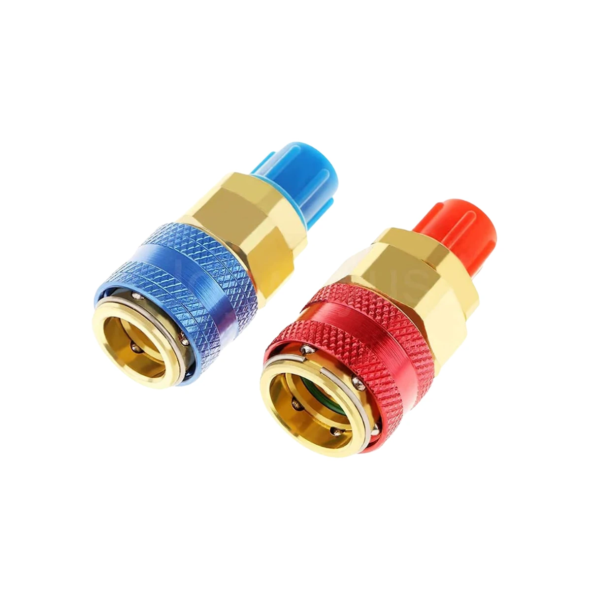 Quick Coupler Set QC-12 R134a low and high pressure red and blue brass fittings