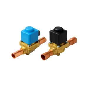 Danfoss and Castle solenoid valve with coil and copper sweat connections