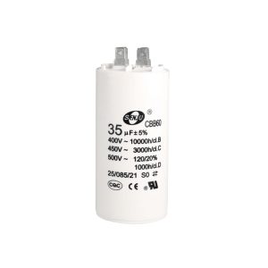 35uF Plastic Shell CBB60 Capacitor White 4inch