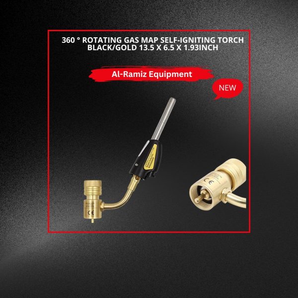 360 ° Rotating Gas Map Self-Igniting Torch Black/Gold 13.5 x 6.5 x 1.93inch
