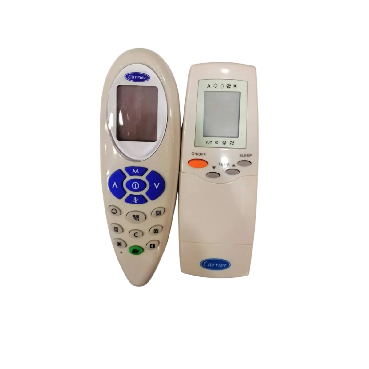 A/C remotes for Carrier air conditioners including RFL0301, RFL0601, RG57, and RG52 models
