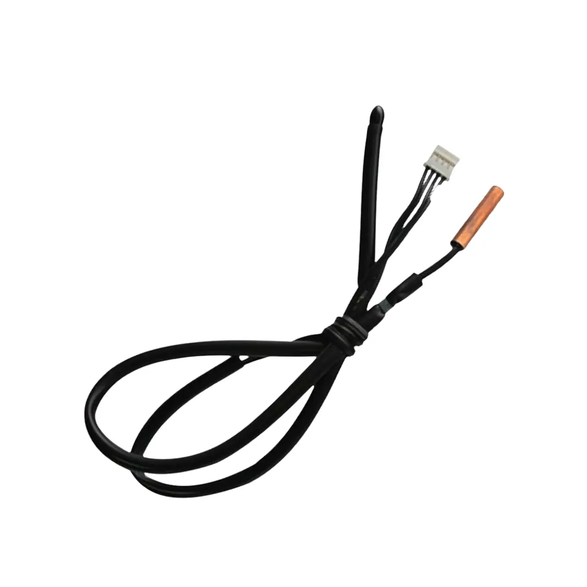 Air conditioner indoor double probe temperature sensor with black epoxy head and copper tube probe