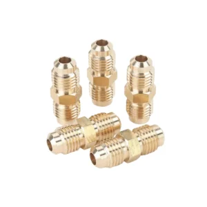 Brass flare unions for HVAC and refrigeration copper tubing connections in sizes 1/4 to 7/8 inch
