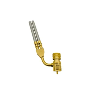 Solid brass double head MAP gas brazing torch head without hose for HVAC pipe soldering